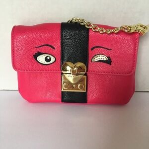 Betsey Johnson Fierce and Fabulous Winking Eyelash Heart Nose Mini Bag